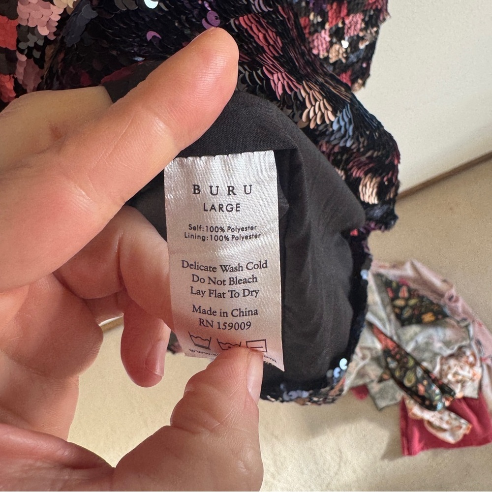 NEW Buru Mod Colorful Sequin Checkered Mini Dress L - Picture 5 of 11